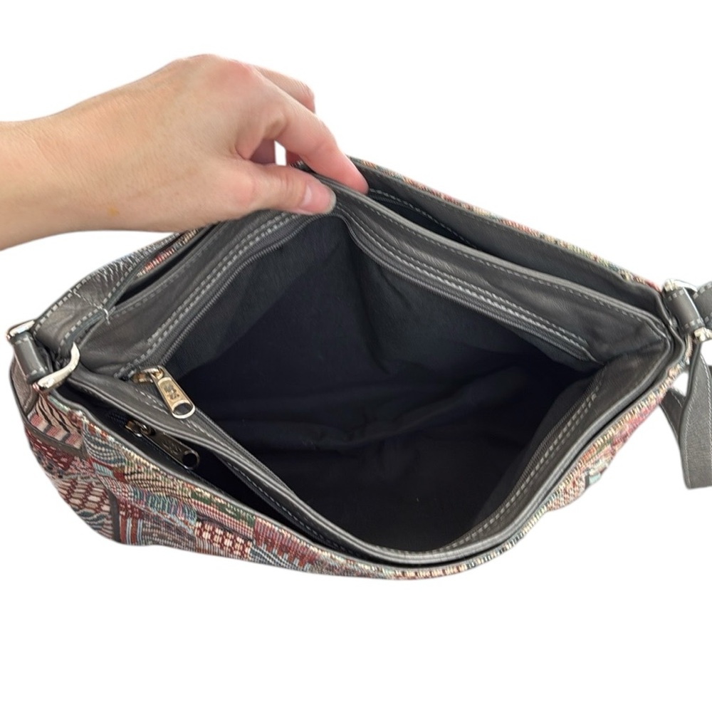 Sas Multi-Color Patchwork Zipper T Purse In Metal… - image 5